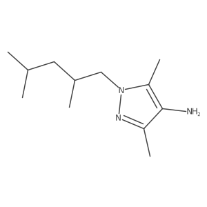 1-(2,4-dimethylpentyl)-3,5-dimethyl-1H-pyrazol-4-amine结构式