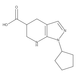 1-Cyclopentyl-4,5,6,7-tetrahydro-1H-pyrazolo[3,4-b]pyridine-5-carboxylic acid结构式