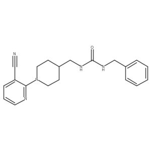 1-Benzyl-3-((1-(3-cyanopyridin-2-yl)piperidin-4-yl)methyl)urea结构式