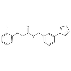 2-(2-fluorophenoxy)-N-((5-(thiophen-3-yl)pyridin-3-yl)methyl)acetamide结构式