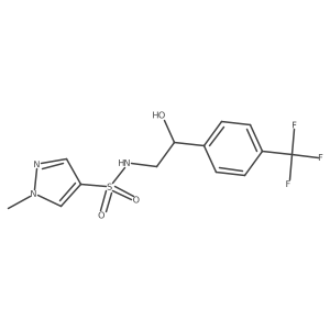 N-(2-hydroxy-2-(4-(trifluoromethyl)phenyl)ethyl)-1-methyl-1H-pyrazole-4-sulfonamide结构式