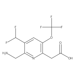2-(Aminomethyl)-3-(difluoromethyl)-5-(trifluoromethoxy)pyridine-6-acetic acid Structure