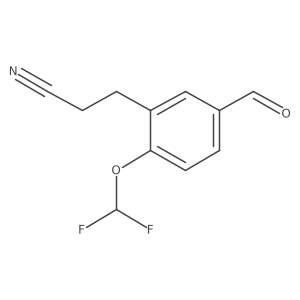 2-(Difluoromethoxy)-5-formylphenylpropanenitrile Structure