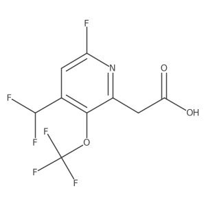 2-(4-(Difluoromethyl)-6-fluoro-3-(trifluoromethoxy)pyridin-2-yl)acetic acid Structure