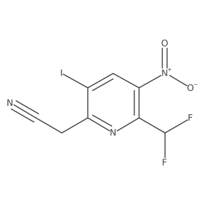 2-(Difluoromethyl)-5-iodo-3-nitropyridine-6-acetonitrile Structure