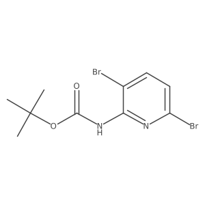 tert-Butyl (3,6-dibromopyridin-2-yl)carbamate结构式