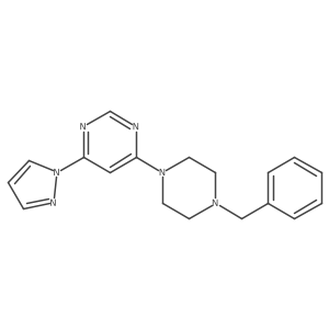 4-(4-benzylpiperazin-1-yl)-6-(1H-pyrazol-1-yl)pyrimidine Structure