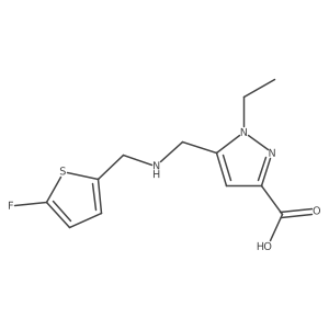 1-ethyl-5-({[(5-fluorothiophen-2-yl)methyl]amino}methyl)-1H-pyrazole-3-carboxylic acid Structure