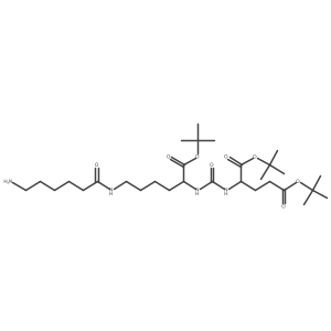 Di-tert-butyl (((S)-6-(6-aminohexanamido)-1-(tert-butoxy)-1-oxohexan-2-yl)carbamoyl)-L-glutamate Structure
