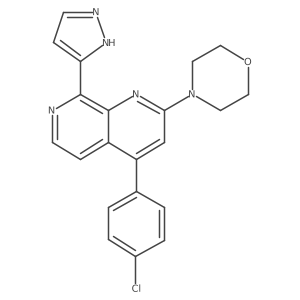 4-(4-Chlorophenyl)-2-(4-morpholinyl)-8-(1H-pyrazol-3-yl)-1,7-naphthyridine结构式