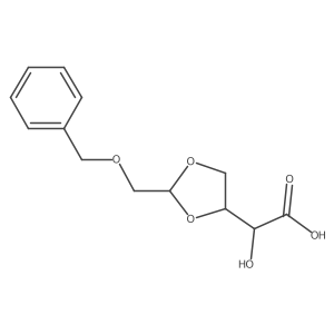 (2R)-2-[(4S)-2-[(benzyloxy)methyl]-1,3-dioxolan-4-yl]-2-hydroxyacetic acid结构式