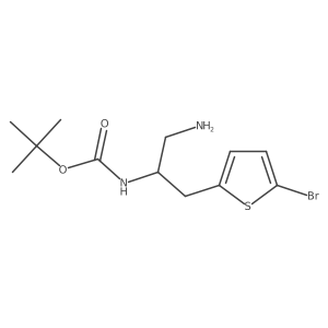 tert-butyl N-[1-amino-3-(5-bromothiophen-2-yl)propan-2-yl]carbamate结构式