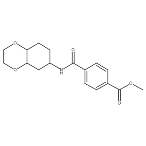 Methyl 4-((octahydrobenzo[b][1,4]dioxin-6-yl)carbamoyl)benzoate结构式