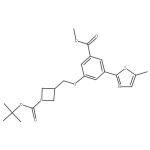 3-[[3-(Methoxycarbonyl)-5-(5-methyl-2-thiazolyl)phenoxy]methyl]-1-azetidinecarboxylic acid 1,1-dimethylethyl ester结构式