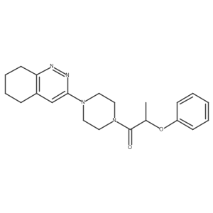 2-Phenoxy-1-(4-(5,6,7,8-tetrahydrocinnolin-3-yl)piperazin-1-yl)propan-1-one结构式
