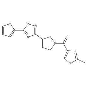 (3-(5-(Furan-2-yl)-1,2,4-oxadiazol-3-yl)pyrrolidin-1-yl)(2-methylthiazol-4-yl)methanone Structure