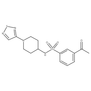 3-acetyl-N-[1-(1,2,5-thiadiazol-3-yl)piperidin-4-yl]benzene-1-sulfonamide Structure