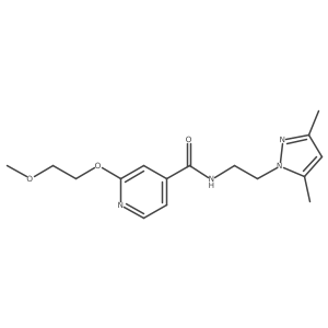 N-(2-(3,5-dimethyl-1H-pyrazol-1-yl)ethyl)-2-(2-methoxyethoxy)isonicotinamide结构式