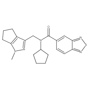 N-cyclopentyl-N-((1-methyl-1,4,5,6-tetrahydrocyclopenta[c]pyrazol-3-yl)methyl)benzo[c][1,2,5]thiadiazole-5-carboxamide结构式
