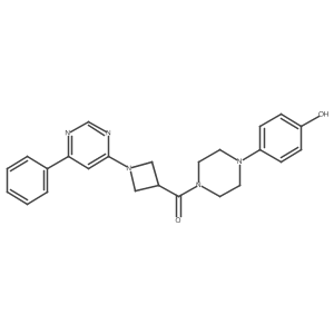 (4-(4-Hydroxyphenyl)piperazin-1-yl)(1-(6-phenylpyrimidin-4-yl)azetidin-3-yl)methanone Structure