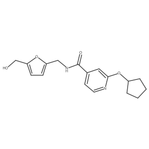 2-(cyclopentyloxy)-N-((5-(hydroxymethyl)furan-2-yl)methyl)isonicotinamide Structure
