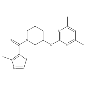 (3-((4,6-Dimethylpyrimidin-2-yl)oxy)piperidin-1-yl)(4-methyl-1,2,3-thiadiazol-5-yl)methanone结构式