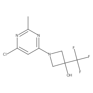 1-(6-Chloro-2-methylpyrimidin-4-yl)-3-(trifluoromethyl)azetidin-3-ol结构式
