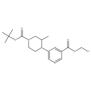 Tert-butyl 4-{5-[(chloromethoxy)carbonyl]pyridin-3-yl}-3-methylpiperazine-1-carboxylate结构式