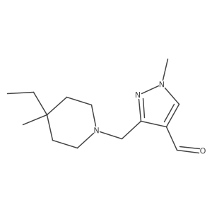 3-[(4-ethyl-4-methylpiperidin-1-yl)methyl]-1-methyl-1H-pyrazole-4-carbaldehyde结构式