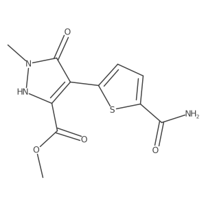 methyl 4-(5-carbamoylthiophen-2-yl)-5-hydroxy-1-methyl-1H-pyrazole-3-carboxylate Structure