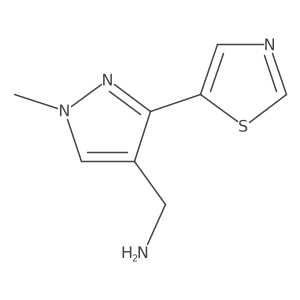 [1-methyl-3-(1,3-thiazol-5-yl)-1H-pyrazol-4-yl]methanamine结构式