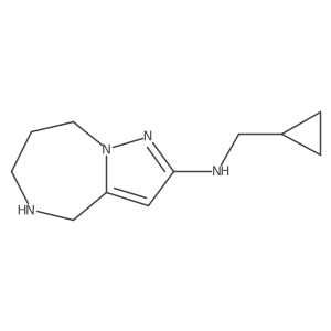 N-(cyclopropylmethyl)-4H,5H,6H,7H,8H-pyrazolo[1,5-a][1,4]diazepin-2-amine结构式