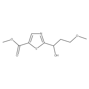 Methyl 2-(1-hydroxy-3-methoxypropyl)-1,3-thiazole-5-carboxylate结构式