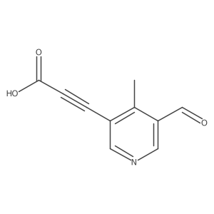 3-(5-Formyl-4-methylpyridin-3-yl)prop-2-ynoic acid结构式