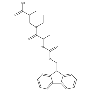 3-[(2R)-N-ethyl-2-({[(9H-fluoren-9-yl)methoxy]carbonyl}amino)propanamido]-2-methylpropanoic acid Structure