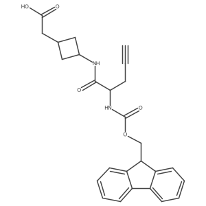 2-{3-[2-({[(9H-fluoren-9-yl)methoxy]carbonyl}amino)pent-4-ynamido]cyclobutyl}acetic acid结构式