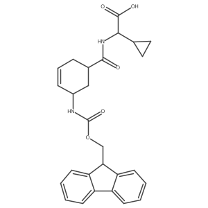 2-cyclopropyl-2-{[5-({[(9H-fluoren-9-yl)methoxy]carbonyl}amino)cyclohex-3-en-1-yl]formamido}acetic acid结构式