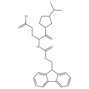 5-[3-(difluoromethyl)pyrrolidin-1-yl]-4-({[(9H-fluoren-9-yl)methoxy]carbonyl}amino)-5-oxopentanoic acid结构式