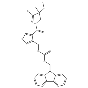 2-[({3-[({[(9H-fluoren-9-yl)methoxy]carbonyl}amino)methyl]-1,2-oxazol-4-yl}formamido)methyl]-2-methylbutanoic acid Structure