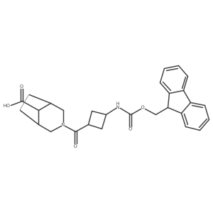 3-[3-({[(9H-fluoren-9-yl)methoxy]carbonyl}amino)cyclobutanecarbonyl]-3-azabicyclo[3.2.1]octane-8-carboxylic acid Structure