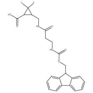 3-{[3-({[(9H-fluoren-9-yl)methoxy]carbonyl}amino)propanamido]methyl}-2,2-difluorocyclopropane-1-carboxylic acid结构式