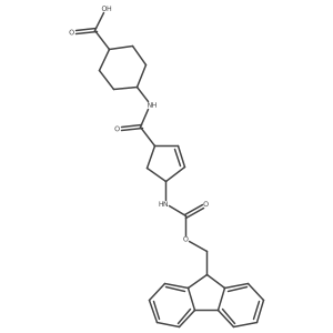 4-[4-({[(9H-fluoren-9-yl)methoxy]carbonyl}amino)cyclopent-2-ene-1-amido]cyclohexane-1-carboxylic acid Structure