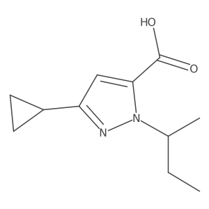 1-(butan-2-yl)-3-cyclopropyl-1H-pyrazole-5-carboxylic acid Structure