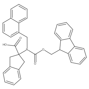 2-({[(9H-fluoren-9-yl)methoxy]carbonyl}[(naphthalen-1-yl)methyl]amino)-2,3-dihydro-1H-indene-2-carboxylic acid结构式