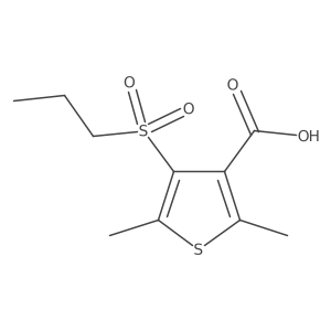 2,5-Dimethyl-4-(propane-1-sulfonyl)thiophene-3-carboxylic acid结构式