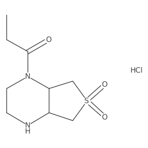 (4aR,7aS)-1-propionyloctahydrothieno[3,4-b]pyrazine 6,6-dioxide hydrochloride结构式