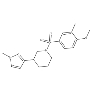1-((4-methoxy-3-methylphenyl)sulfonyl)-3-(1-methyl-1H-pyrazol-3-yl)piperidine结构式