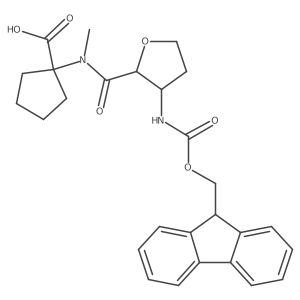 rac-1-[N-methyl(2R,3S)-3-({[(9H-fluoren-9-yl)methoxy]carbonyl}amino)oxolane-2-amido]cyclopentane-1-carboxylic acid Structure