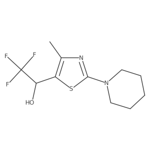 (1R)-2,2,2-trifluoro-1-[4-methyl-2-(piperidin-1-yl)-1,3-thiazol-5-yl]ethan-1-ol结构式