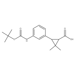 3-(3-{[(Tert-butoxy)carbonyl]amino}phenyl)-2,2-dimethylcyclopropane-1-carboxylic acid结构式